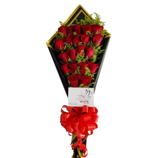 Bouquet de 24 rosas rojas, entrega rápida en Cali